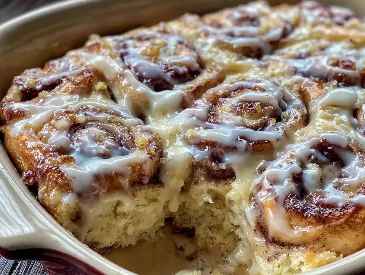 christmas morning cinnamon roll casserole preparation steps