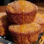 cinnamon sugar baked apple cider donut muffins - featured image