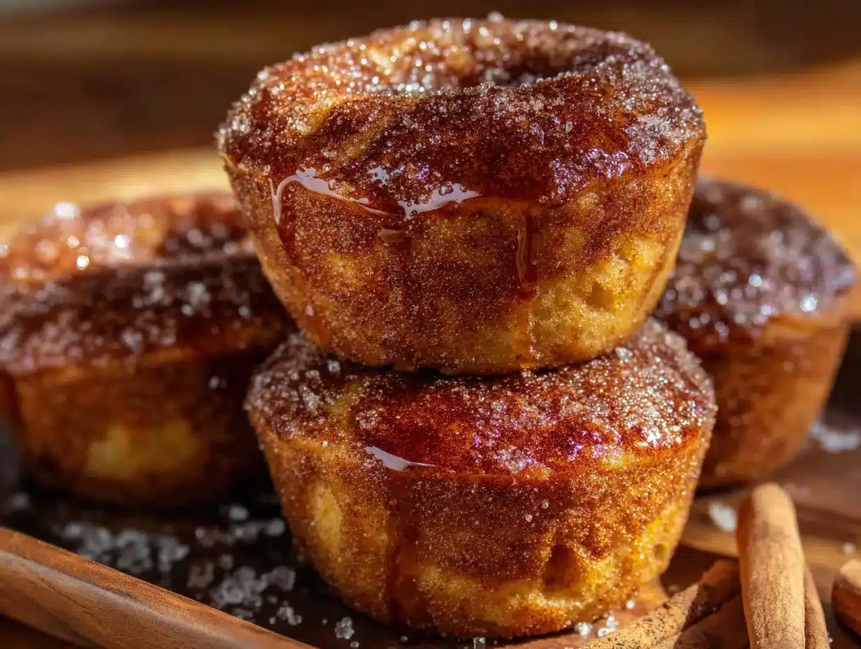 cinnamon sugar baked apple cider donut muffins preparation steps