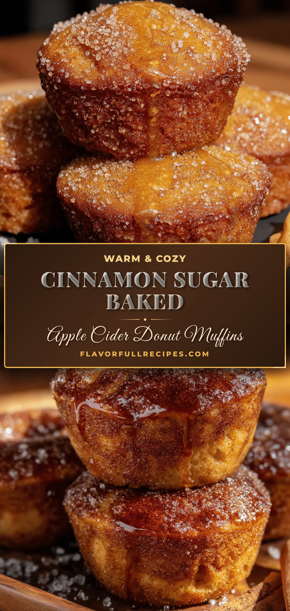 cinnamon sugar baked apple cider donut muffins recipe