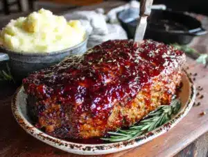 classic beef meatloaf with brown sugar glaze - featured image