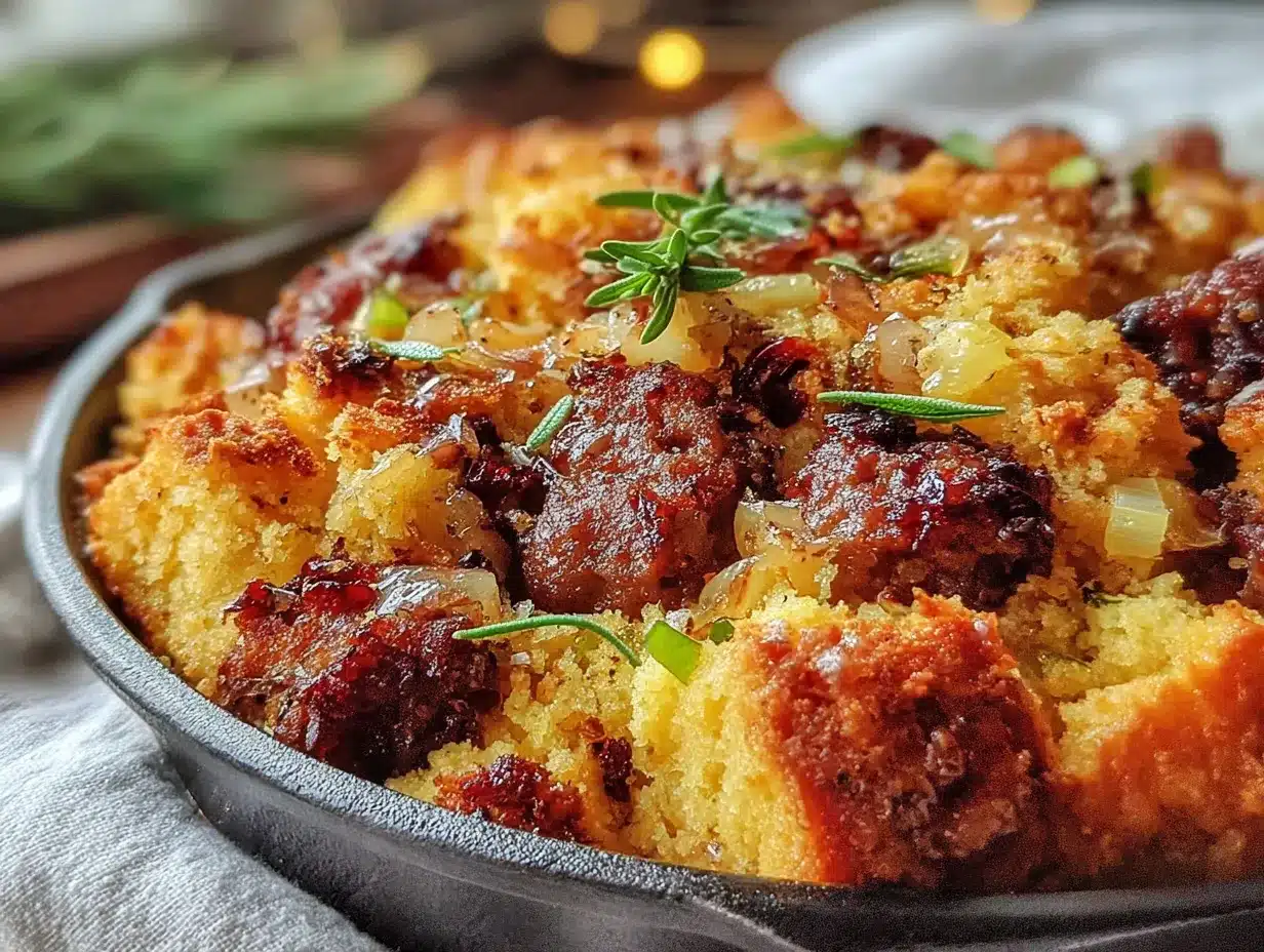 cornbread stuffing with sausage and sage preparation steps