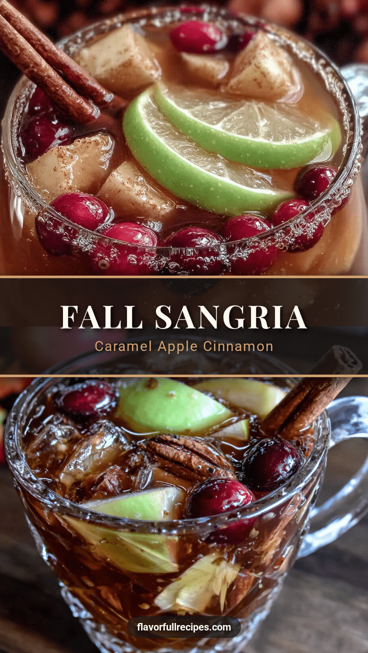 cozy caramel apple sangria with cinnamon sticks recipe