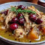 cozy crockpot chicken and apple cider stew - featured image
