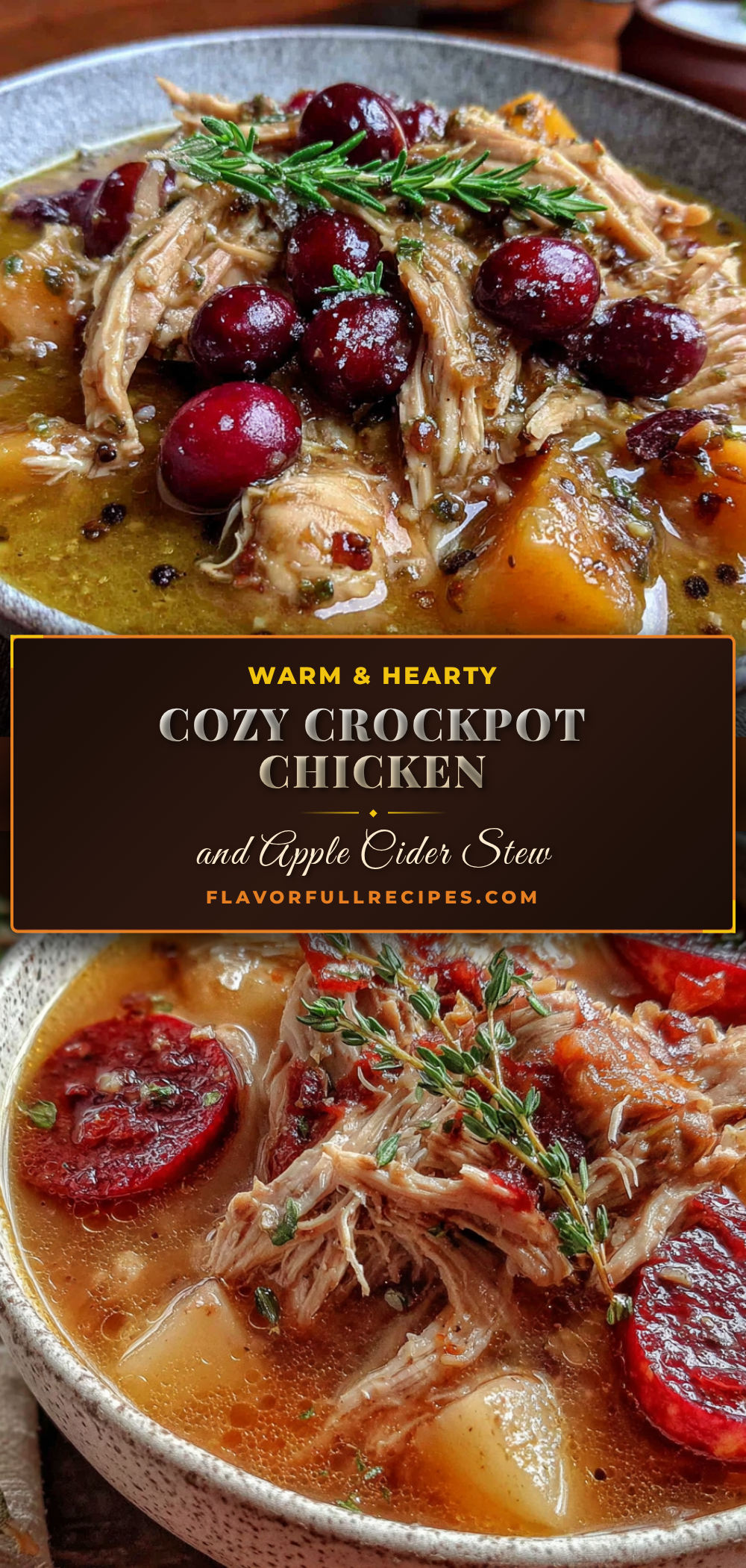 cozy crockpot chicken and apple cider stew recipe