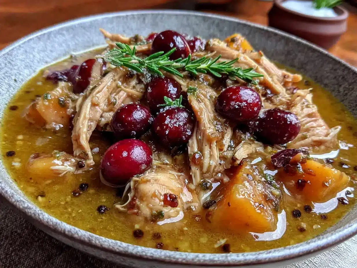 cozy crockpot chicken and apple cider stew - featured image
