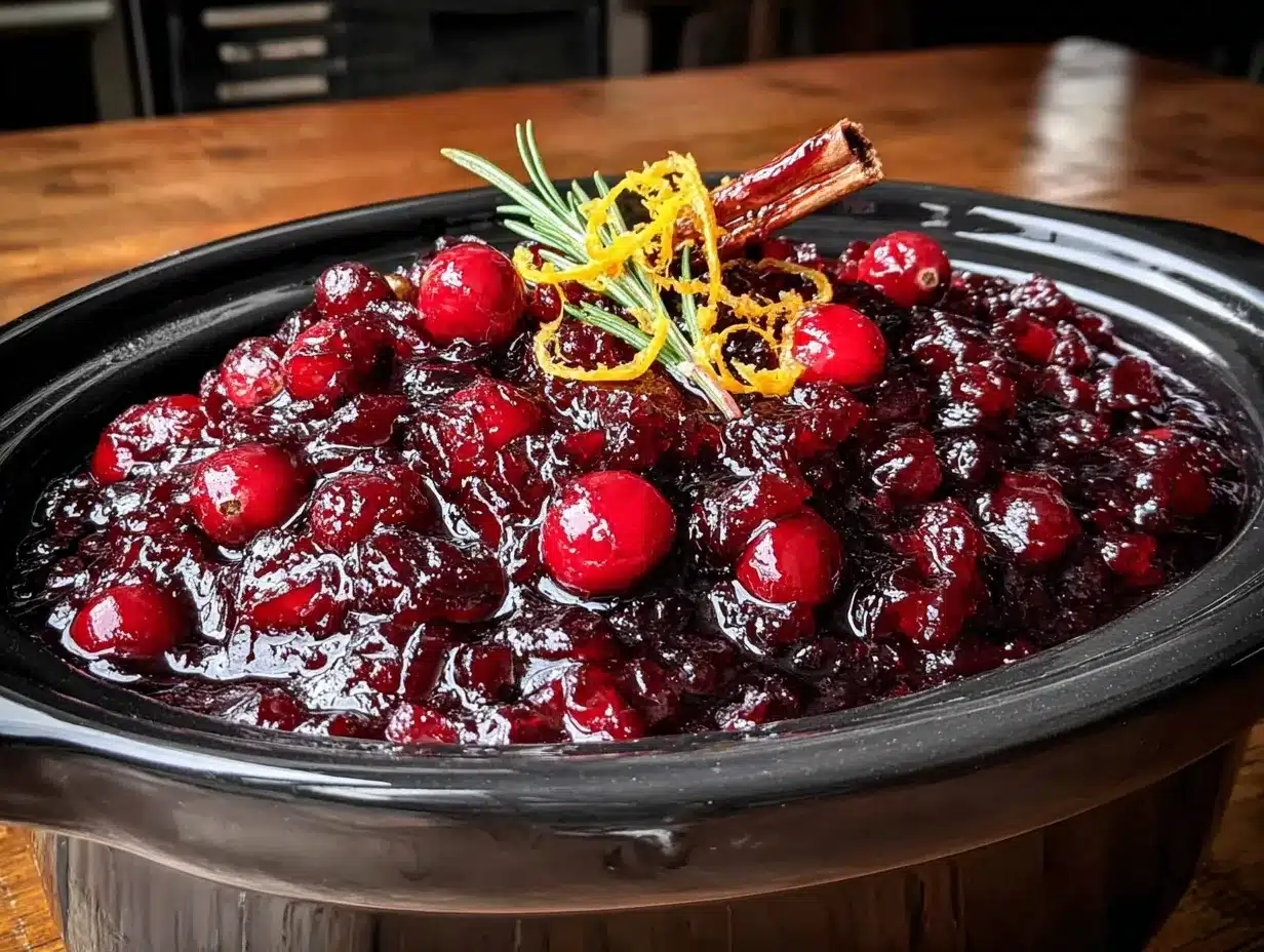 cozy slow cooker cranberry sauce with orange zest preparation steps