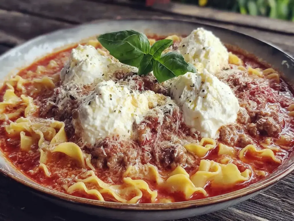 cozy slow cooker lasagna soup - featured image