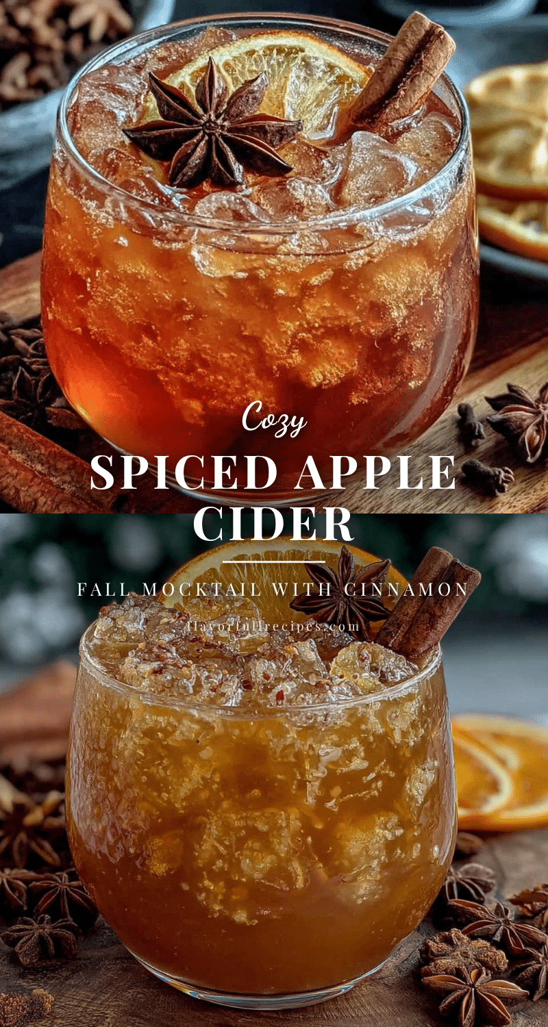 cozy spiced apple cider fall mocktail recipe