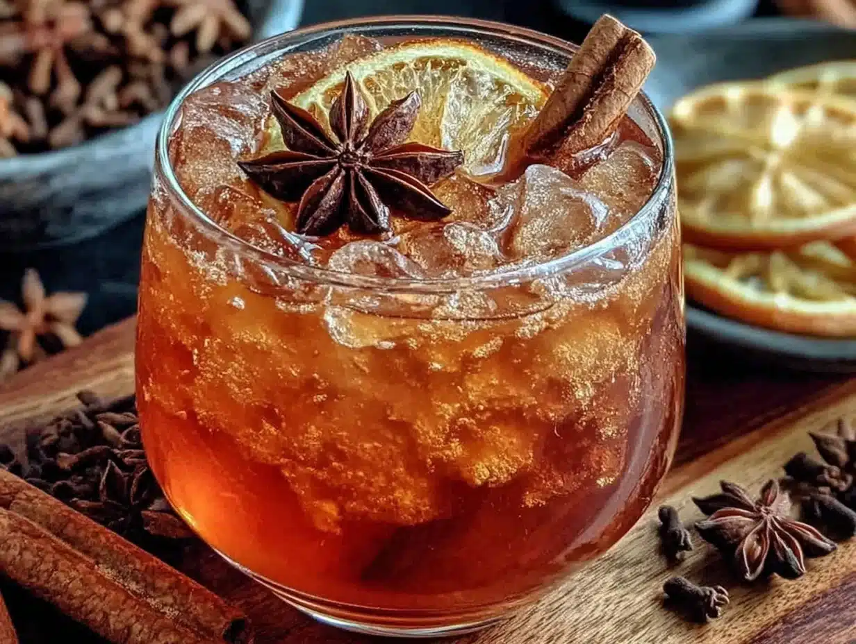 cozy spiced apple cider fall mocktail - featured image