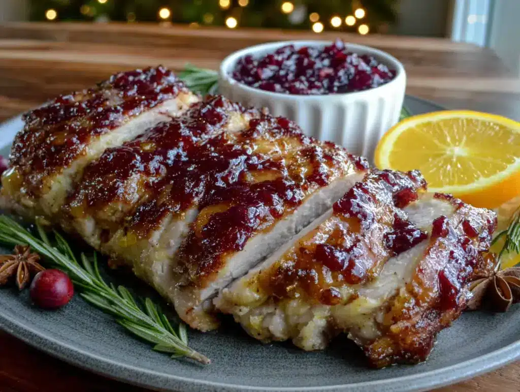 cranberry orange glazed turkey breast - featured image
