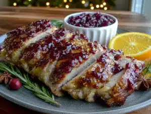 cranberry orange glazed turkey breast - featured image