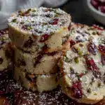 cranberry pistachio shortbread cookies - featured image