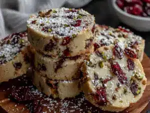 cranberry pistachio shortbread cookies - featured image