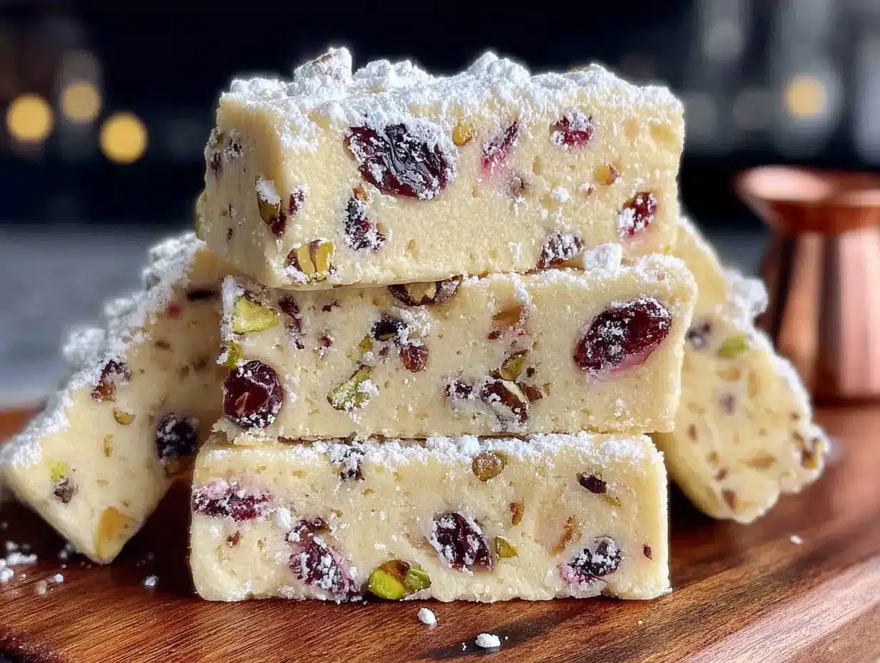 cranberry pistachio shortbread cookies preparation steps