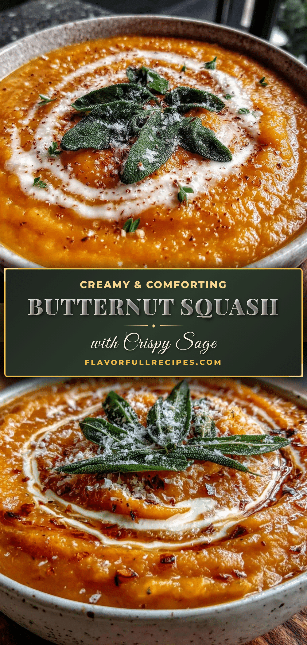 creamy butternut squash soup with crispy sage recipe