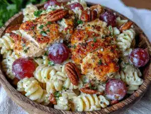 creamy chicken pasta salad - featured image