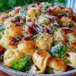 creamy garlic parmesan pasta salad - featured image