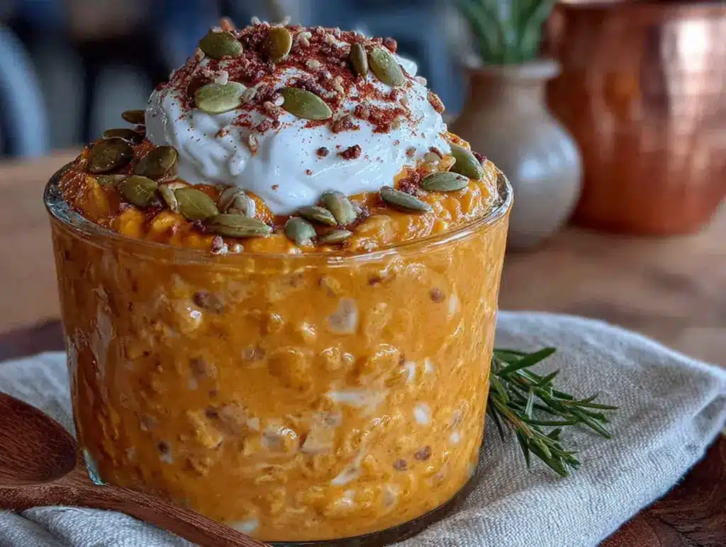 creamy high-protein pumpkin overnight oats - featured image