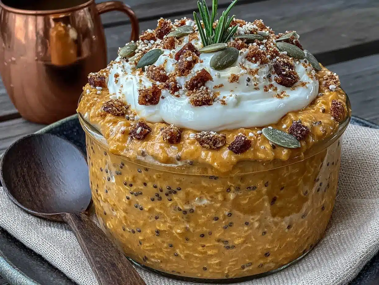 creamy high-protein pumpkin overnight oats preparation steps