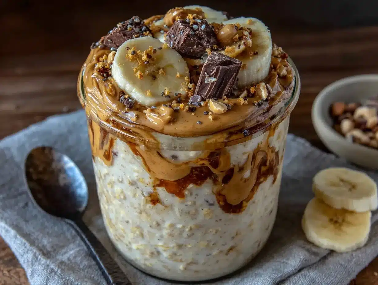 creamy overnight peanut butter banana oats preparation steps