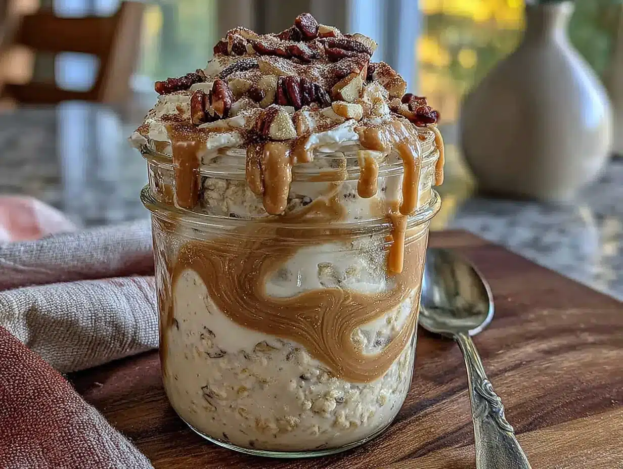 creamy overnight peanut butter protein oats preparation steps