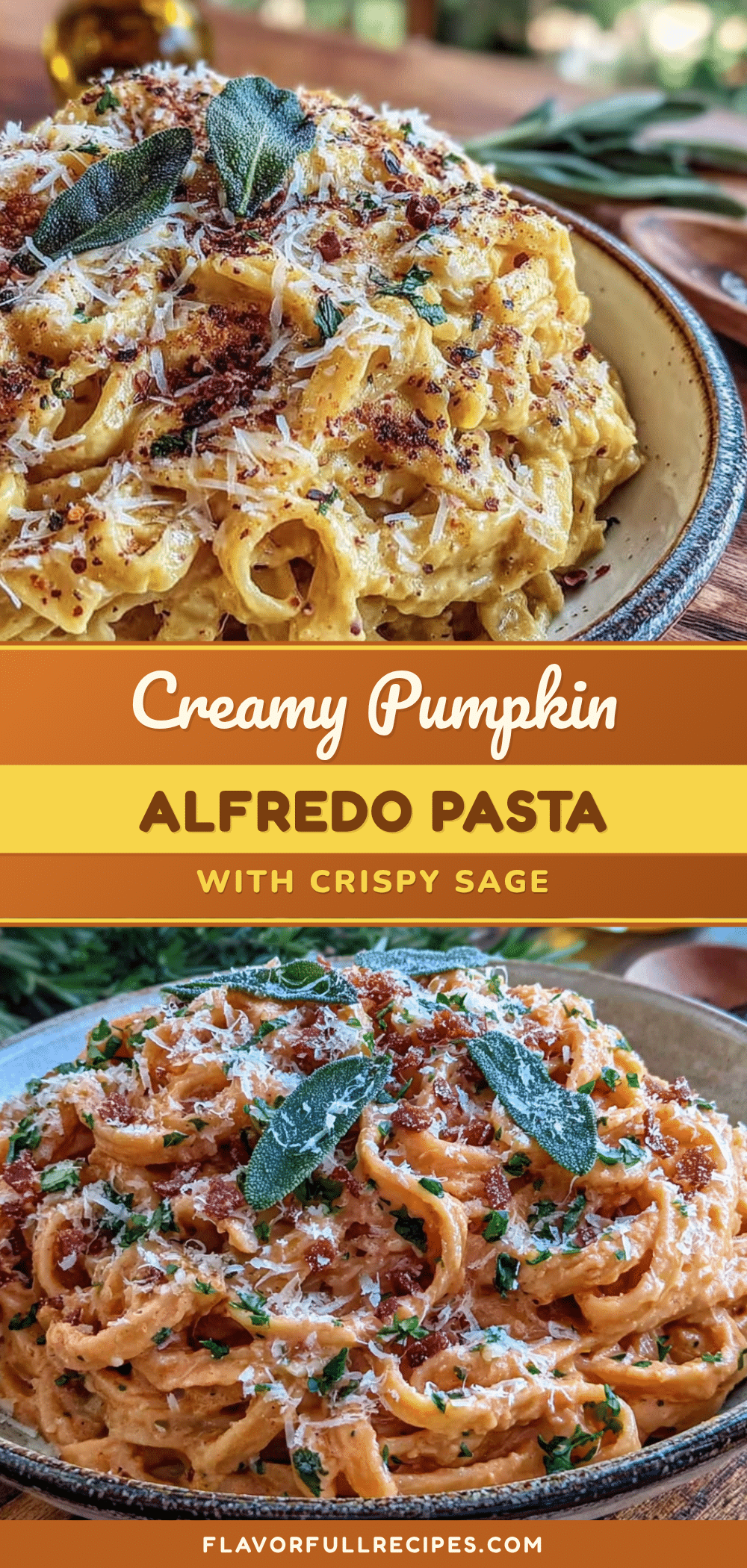 creamy pumpkin alfredo pasta with crispy sage recipe