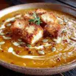 creamy roasted butternut squash and apple soup - featured image