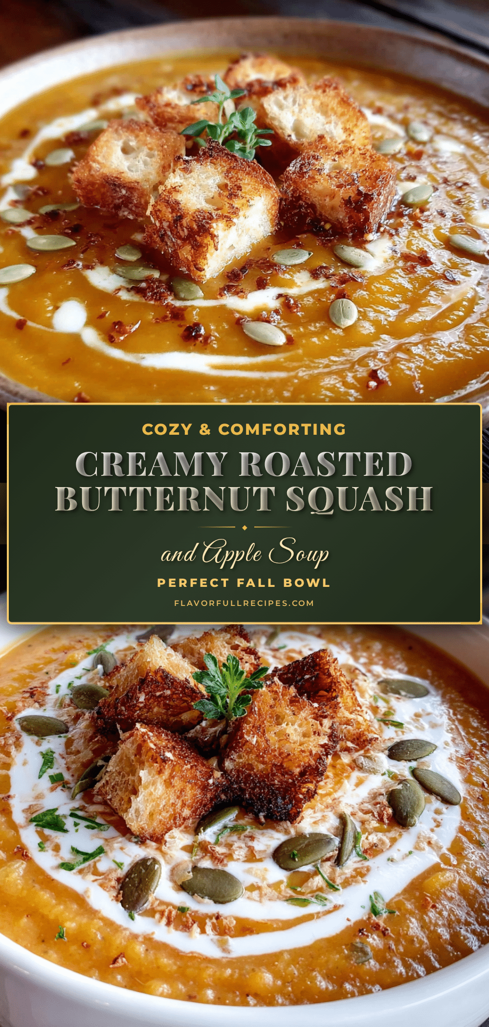 creamy roasted butternut squash and apple soup recipe