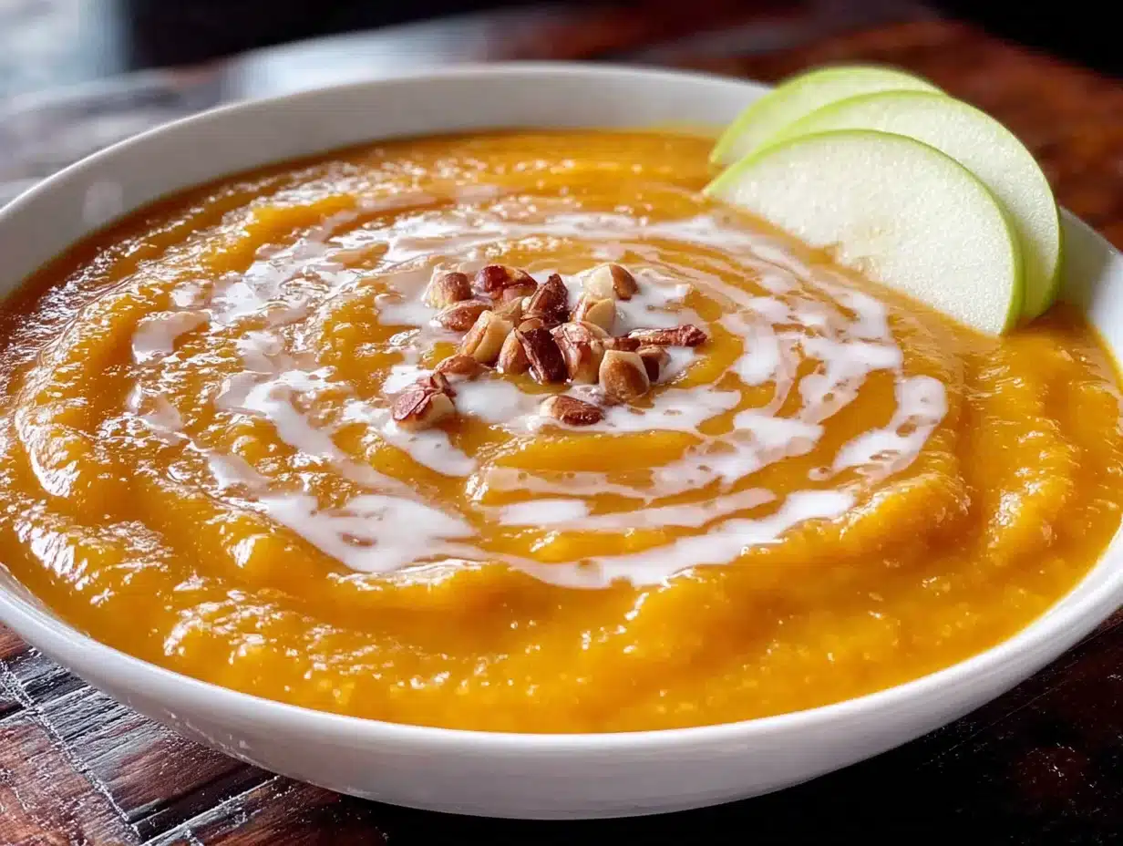 creamy roasted butternut squash apple soup - featured image