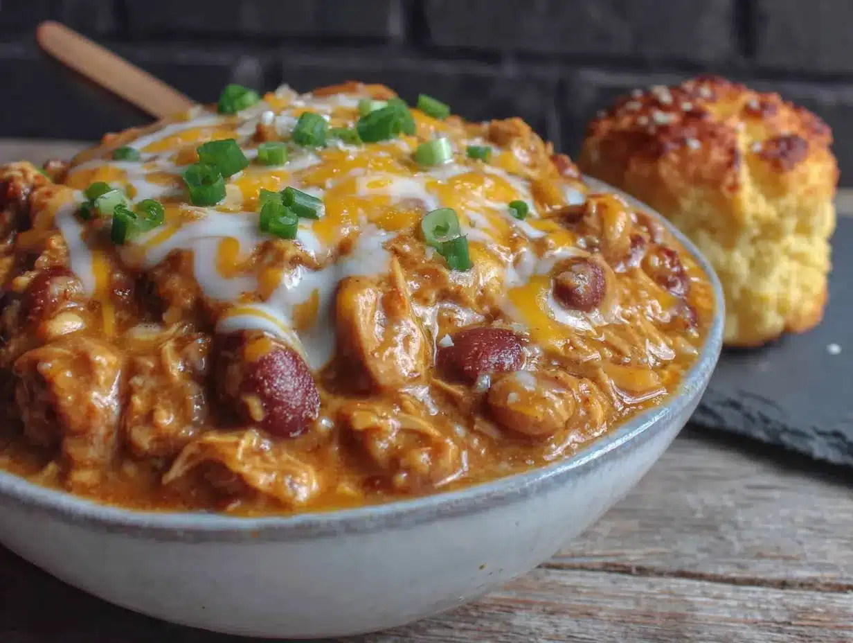 creamy slow cooker cheesy ranch chicken chili preparation steps