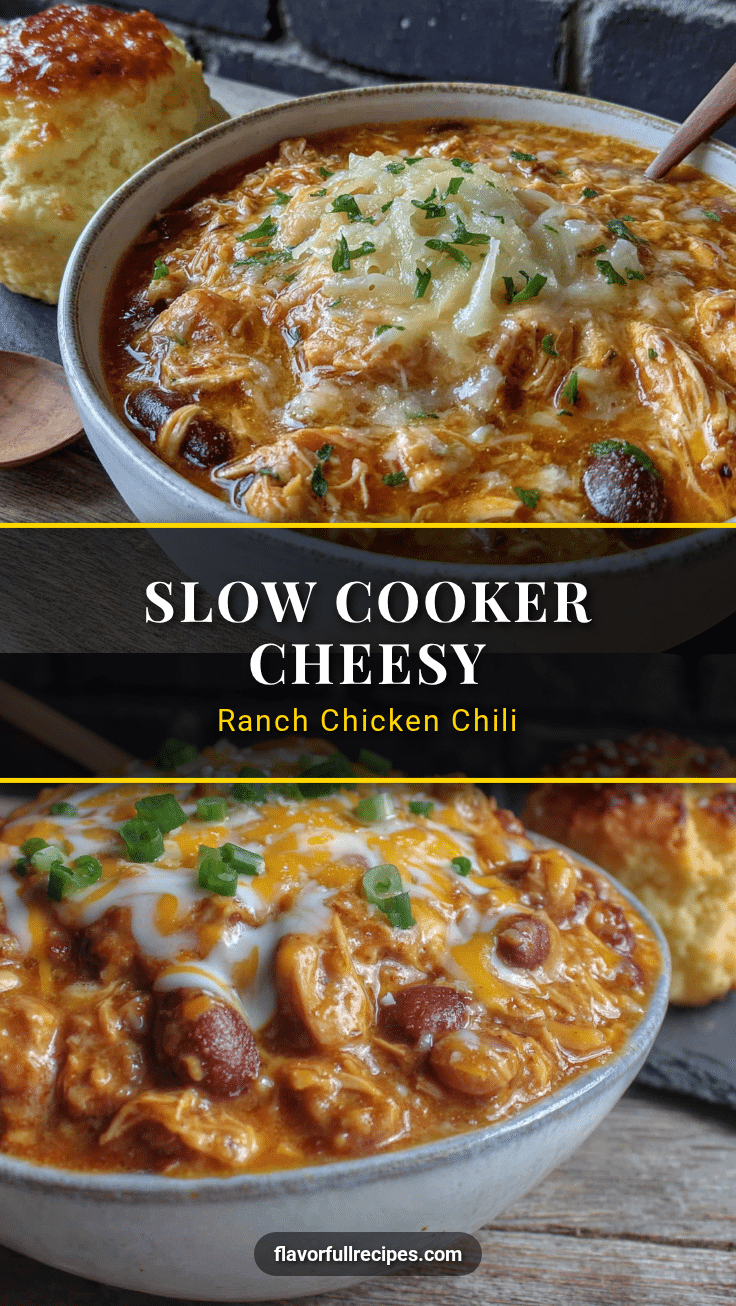 creamy slow cooker cheesy ranch chicken chili recipe