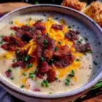 creamy slow cooker potato soup - featured image