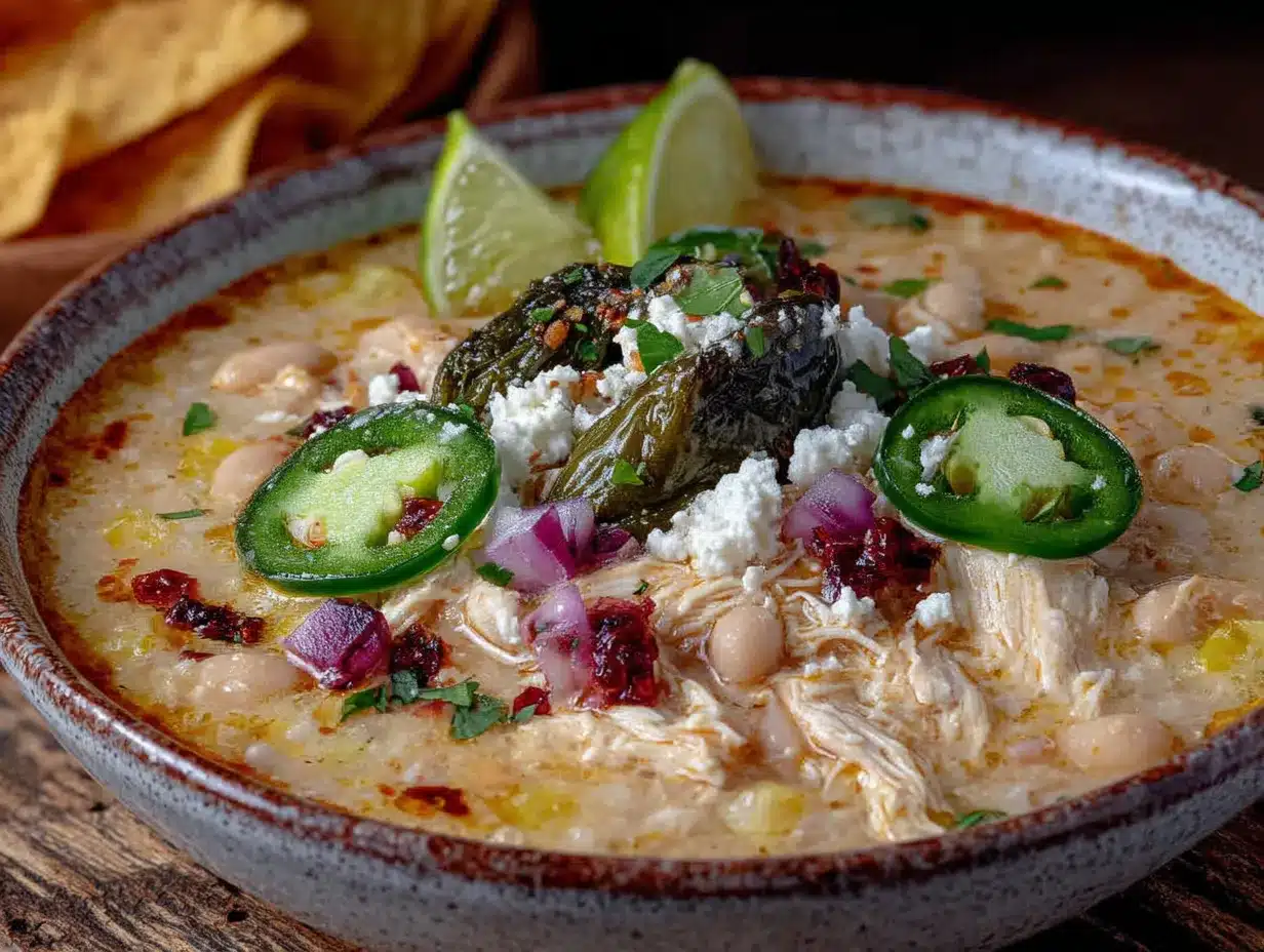 creamy smoky white chicken chili preparation steps
