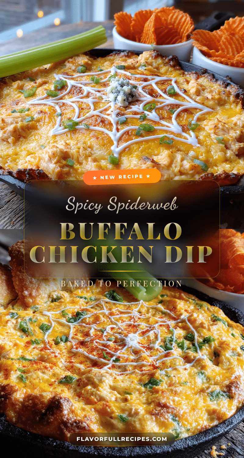 creamy spiderweb buffalo chicken dip recipe