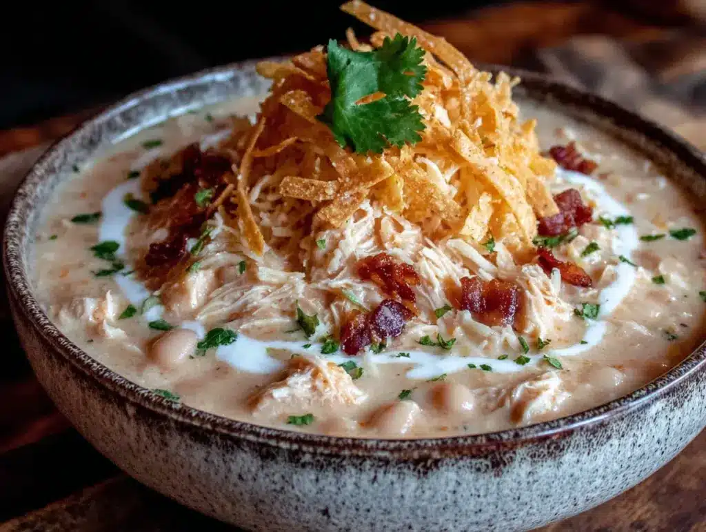 creamy white chicken chili - featured image