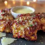crispy air fryer garlic parmesan chicken thighs - featured image