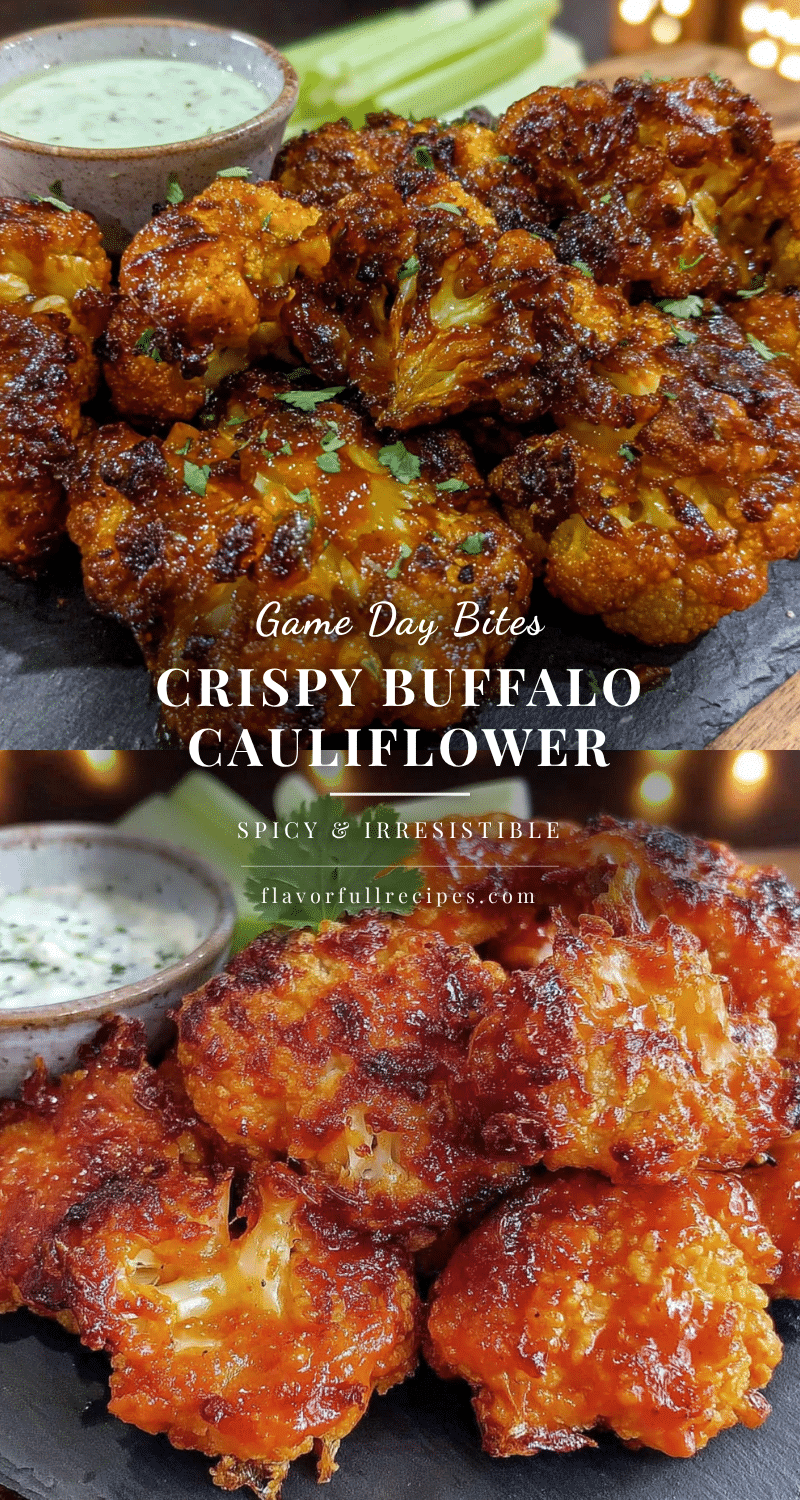 crispy baked buffalo cauliflower bites for tailgating recipe