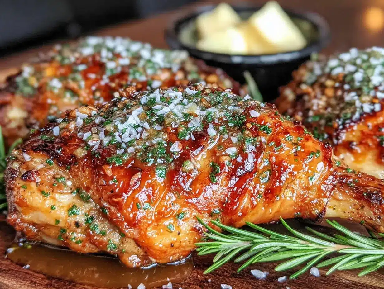 crispy garlic herb butter roasted turkey legs preparation steps
