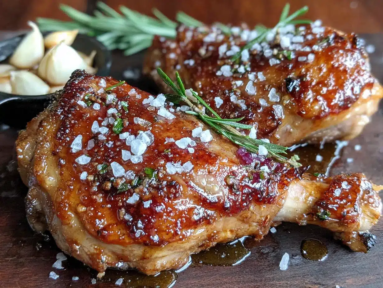 crispy garlic herb butter roasted turkey legs - featured image