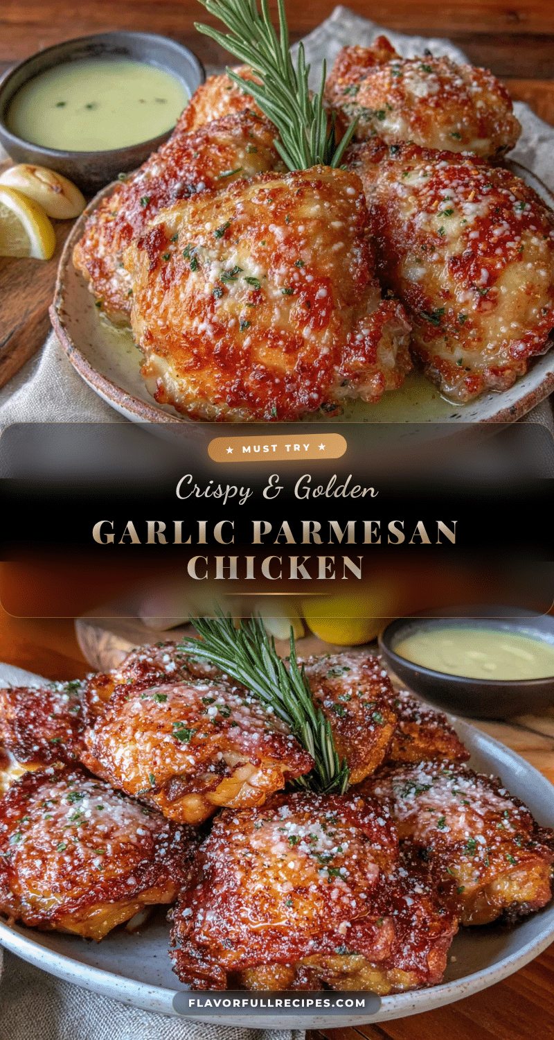 crispy garlic parmesan chicken thighs recipe