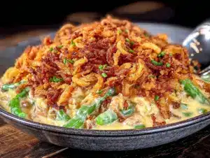 crispy green bean casserole - featured image