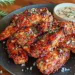 crispy healthy baked chicken wings - featured image