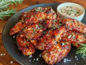 crispy healthy baked chicken wings - featured image