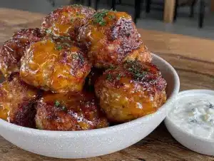 crockpot buffalo chicken meatballs - featured image