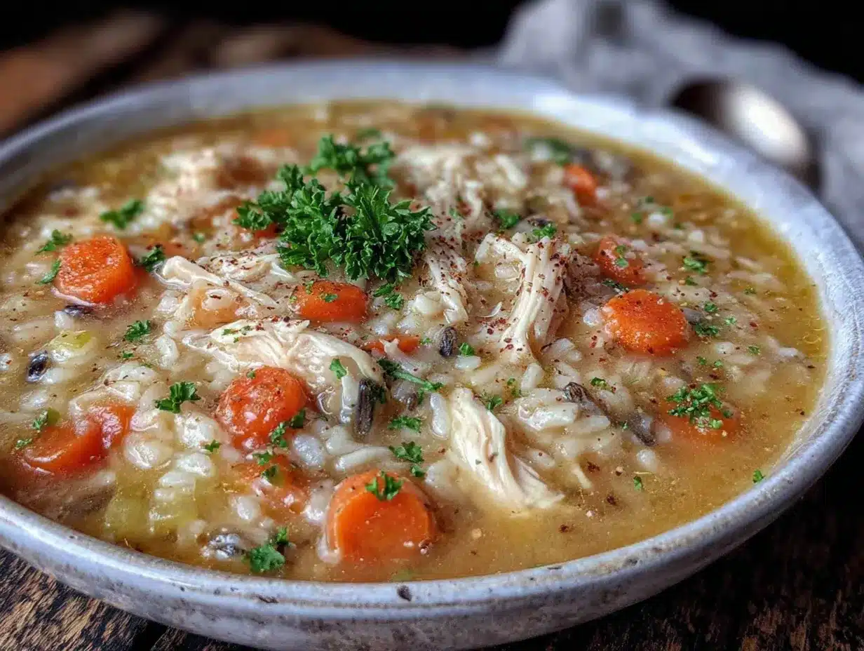 crockpot chicken and wild rice soup preparation steps