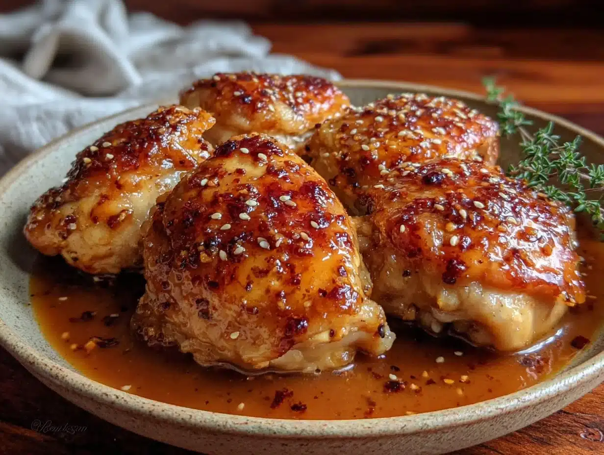 crockpot honey garlic chicken thighs - featured image