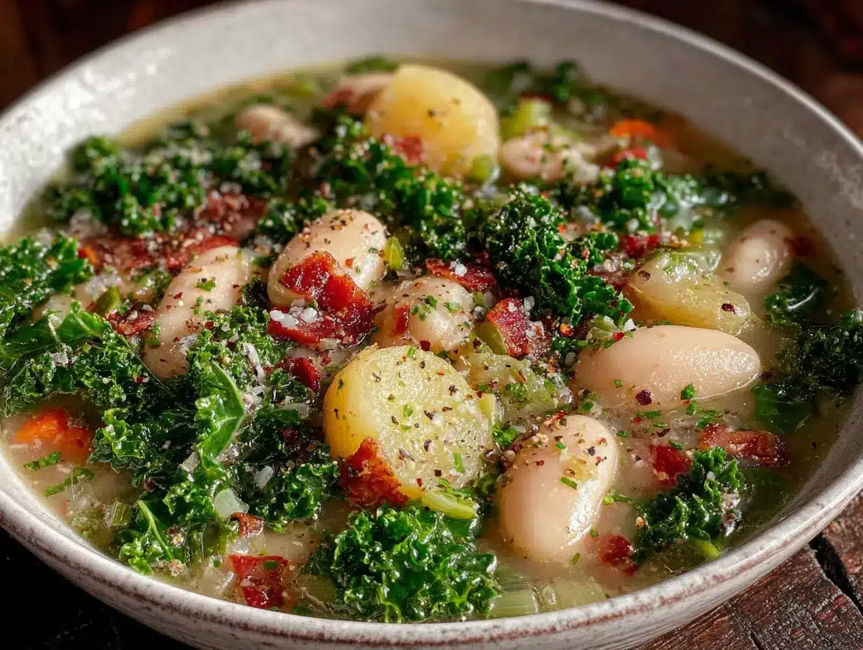 crockpot white bean and kale fall stew preparation steps