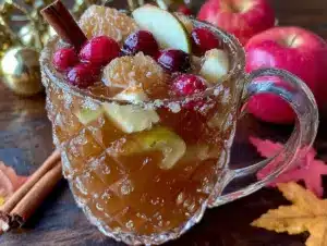 easy apple cider sangria with fall fruit - featured image