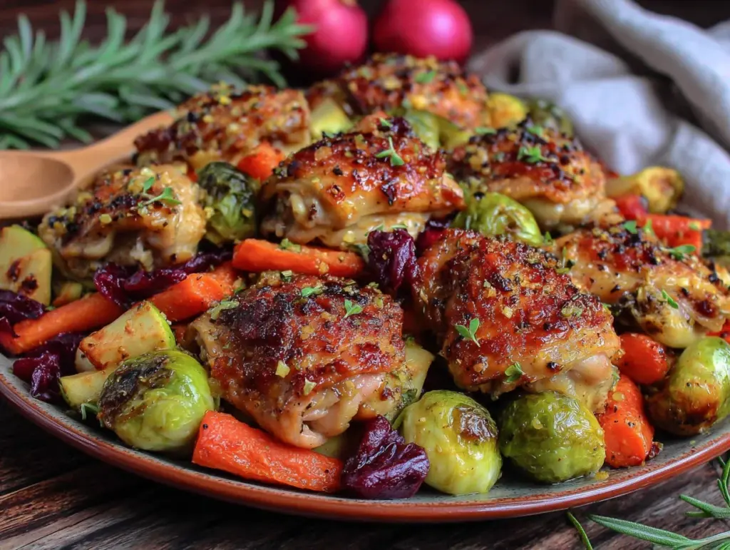 easy fall sheet pan chicken and vegetables - featured image